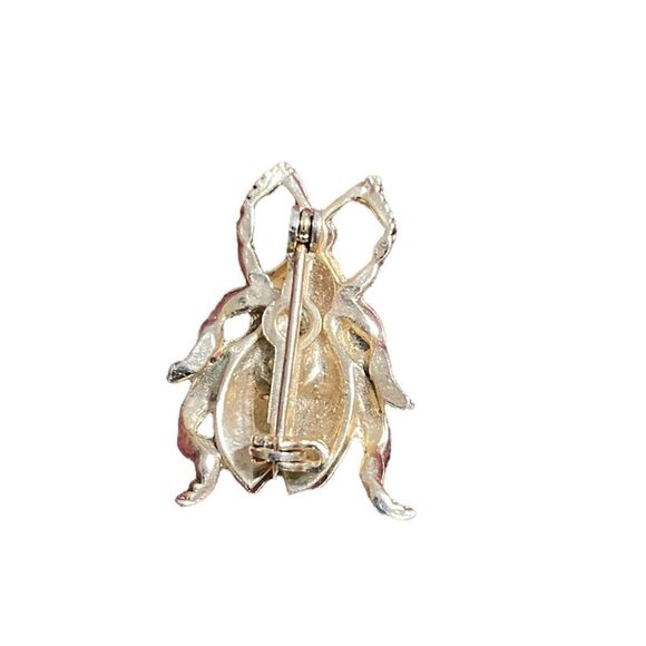 Diamanté Gold tone beetle brooch - Picture 9 of 10